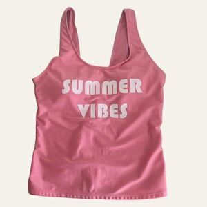 Bobbie Brooks Pink Tank Top Summer Vibes SizeM